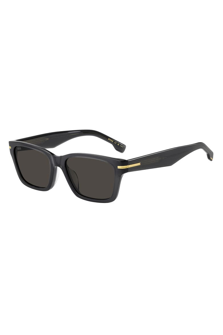 56mm Rectangular Sunglasses, Alternate, color, GREY GOLD/ GREY