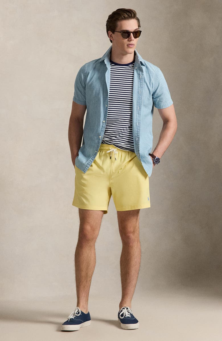Polo Ralph Lauren Traveler Classic 5.75-Inch Swim Trunks, Alternate, color, Corn Yellow