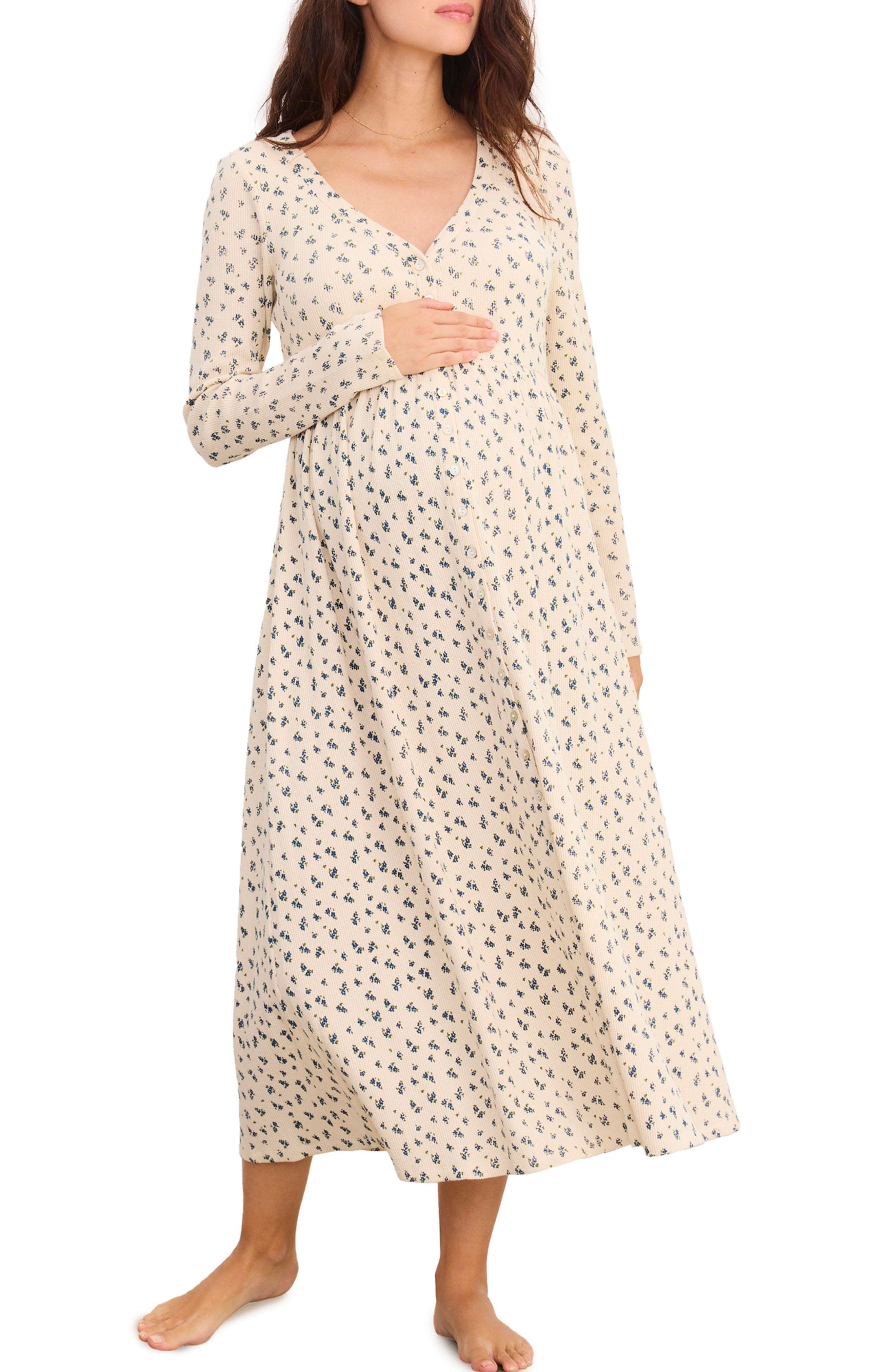 The Printed Waffle Nursing Dress