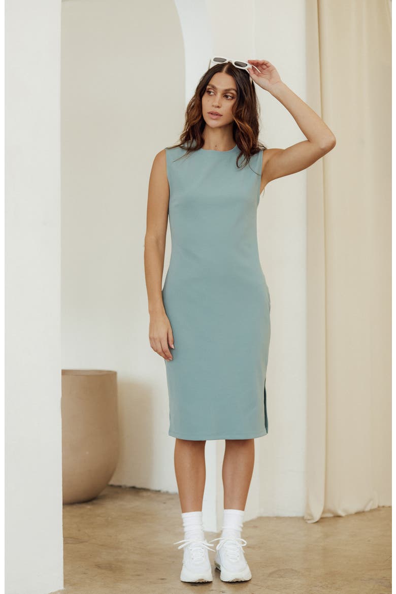 Live In Rib Midi Dress, Alternate, color, GREY MOONBEAM