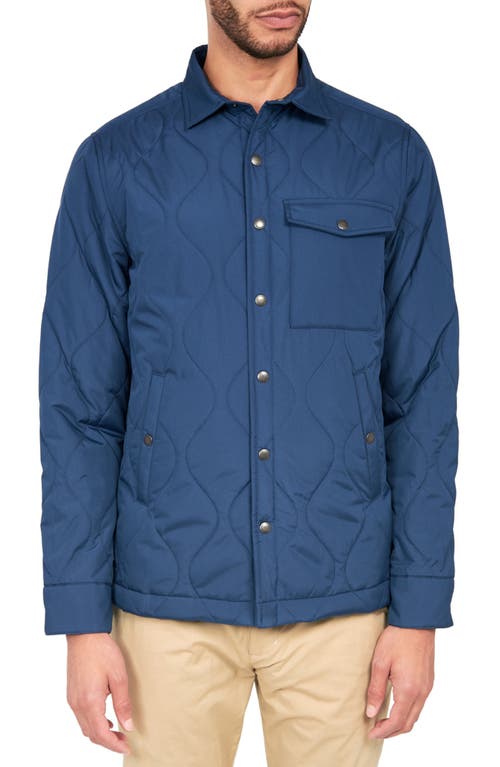 Brooklyn Brigade Solid Water Repellent Quilted Shirt Jacket In Blue