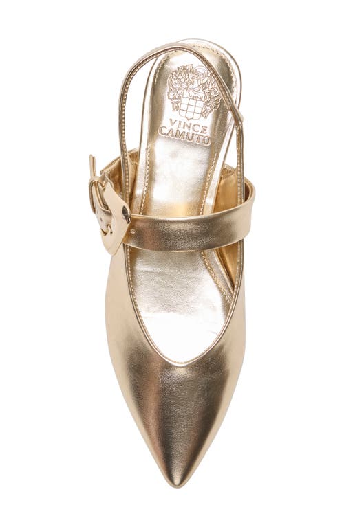 Vince Camuto Amoret Pointed Toe Slingback Flat In Gold