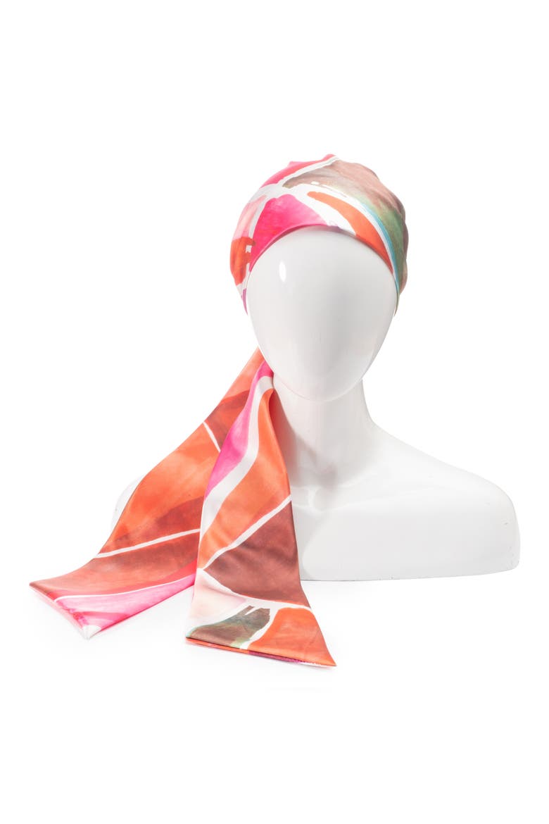 Gigi Satin Head Wrap, Main, color, PINK/MULTI