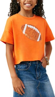 Hayden Girls Kids' Gameday Football Sequin Graphic Tee