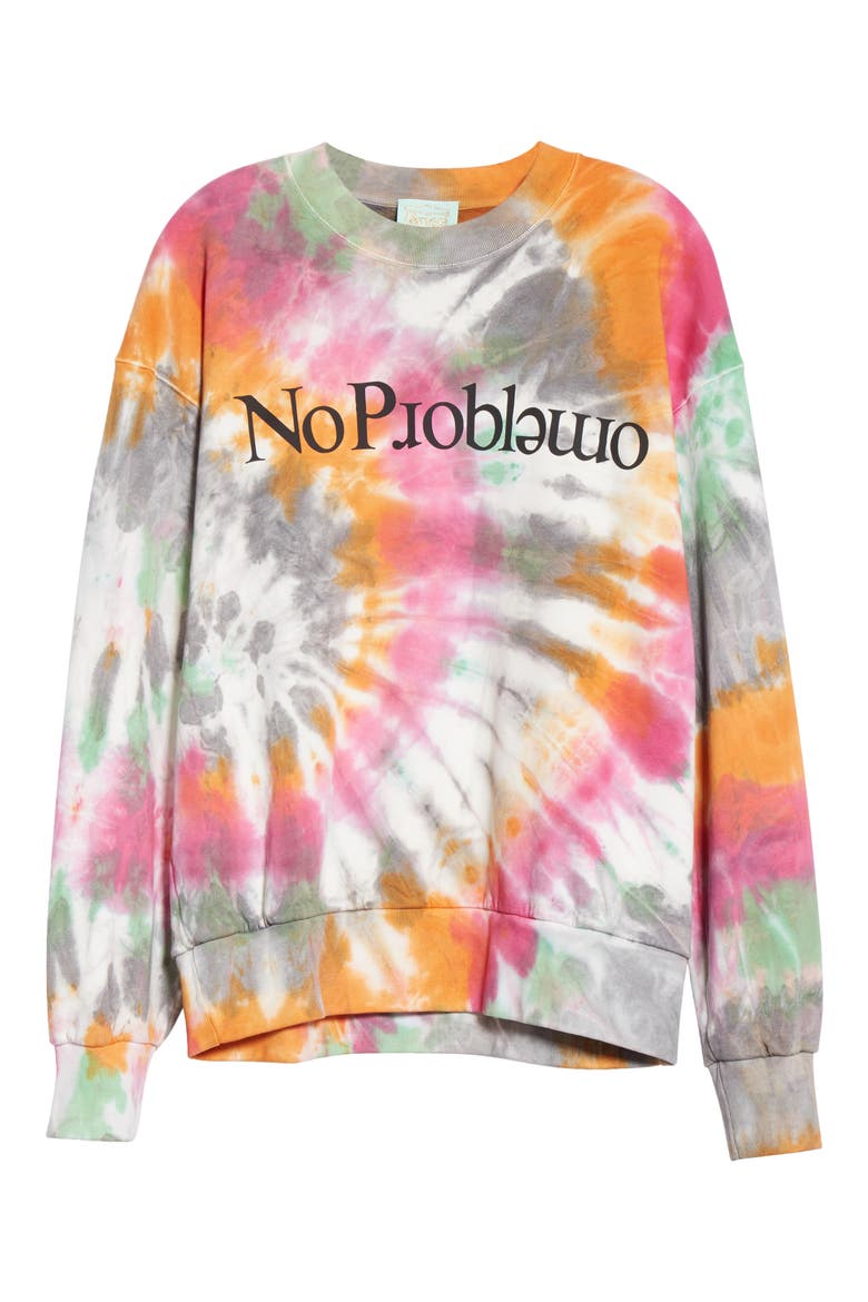 No Problemo Tie Dye Cotton Sweatshirt, Alternate, color, BLUE