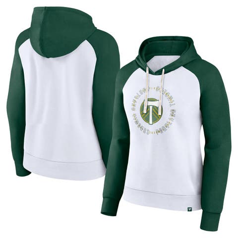 Women's Fanatics Branded White/Green Portland Timbers Instep Pullover Hoodie