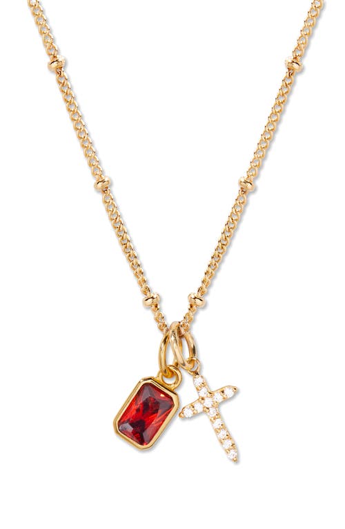 Brook & York Brook And York Josephine Cross & Birthday Pendant Necklace In Gold January