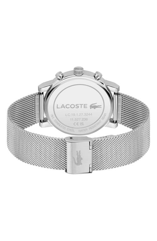 Lacoste Men's Replay Silver Tone Stainless Steel Mesh Bracelet Watch, 44mm In Green