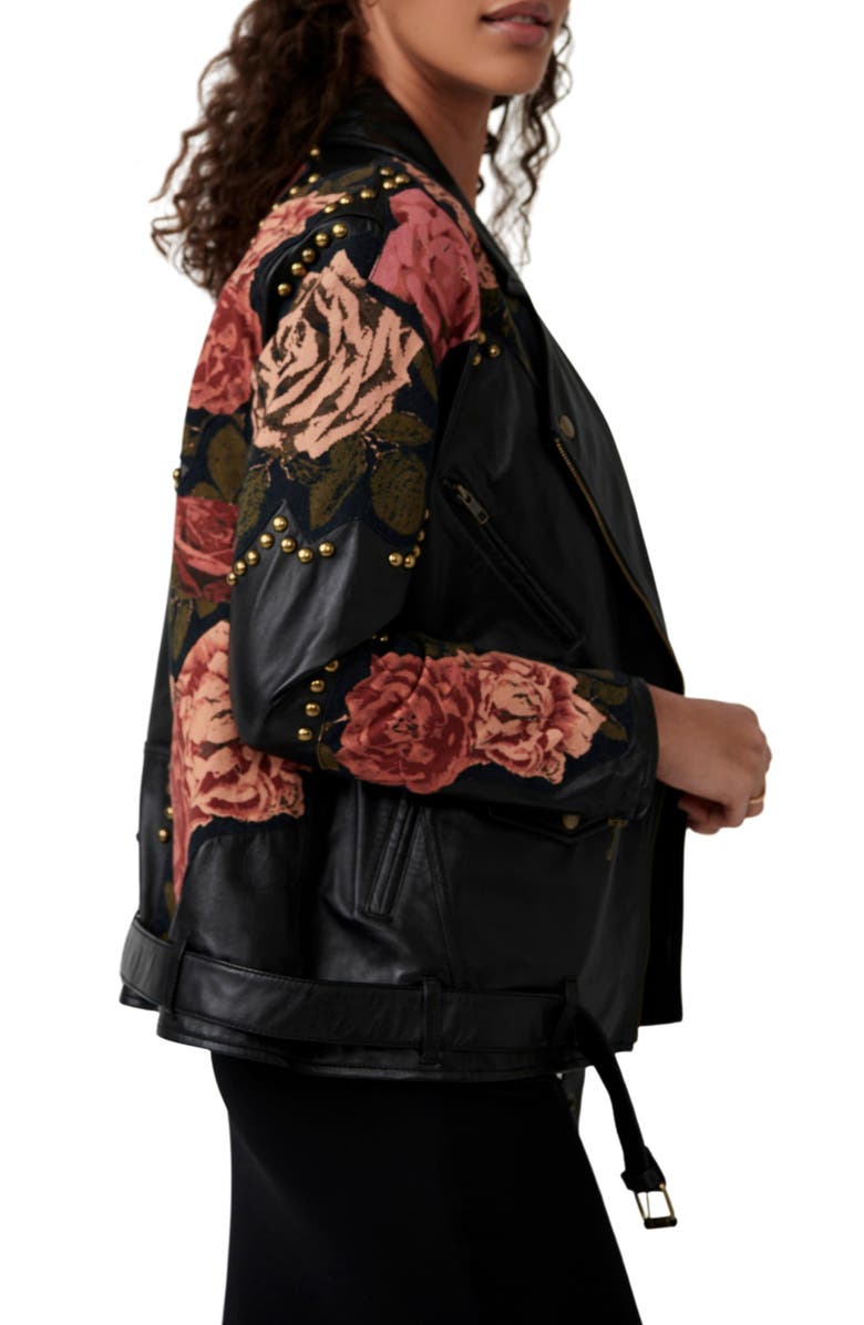 Free People Rebel Rose Moto Jacket, Alternate, color,