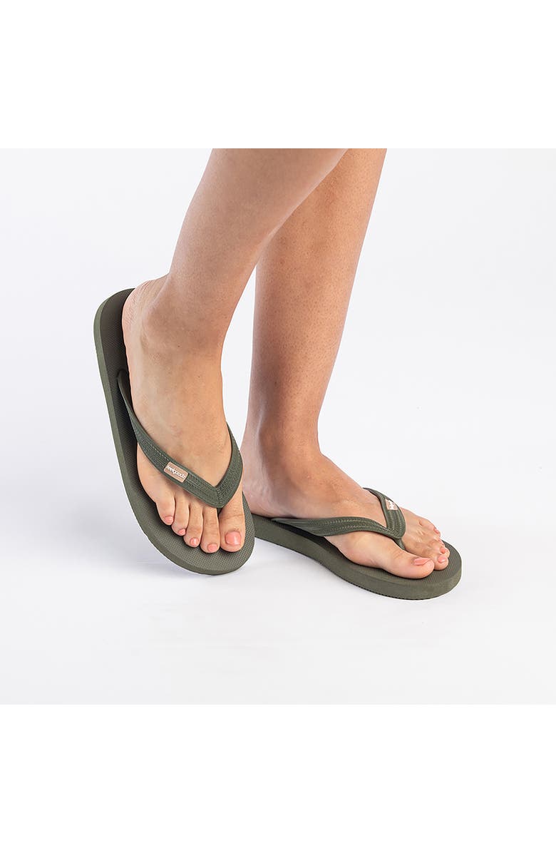 Feelgoodz Womens Classicz Core Natural Rubber Flip-Flop Thong Sandals, Alternate, color, Lichen