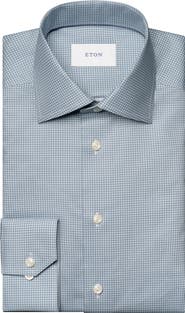 Eton Slim Fit Diamond Geometric Print Dress Shirt