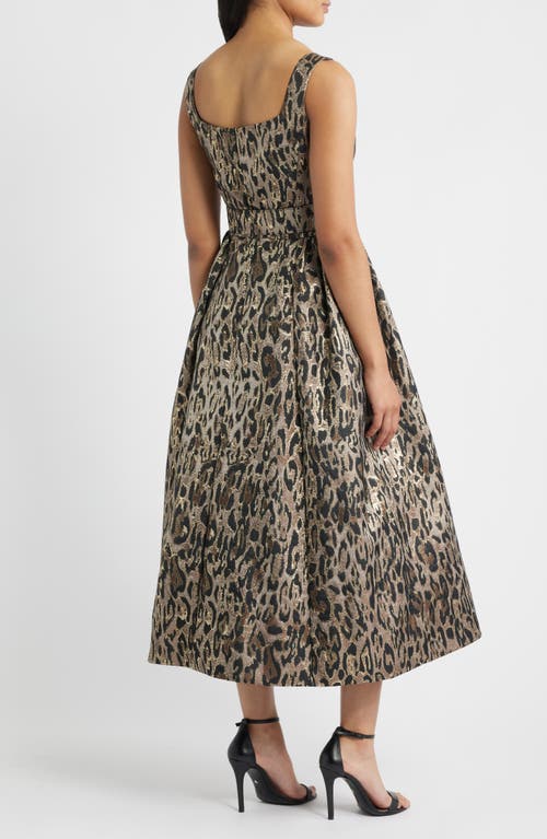 Julia Jordan Jacquard Sleeveless Gown In Gray