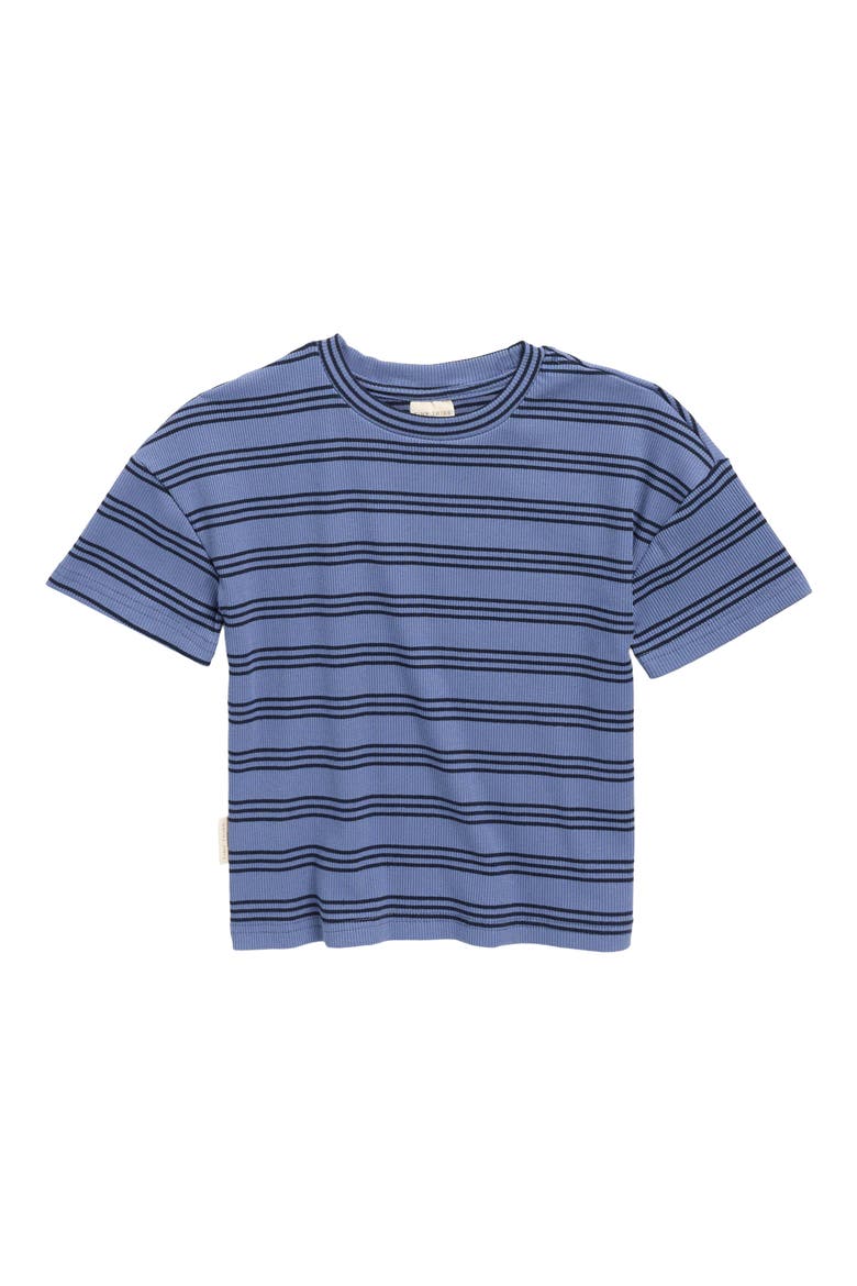 Kids' Stripe Drop Shoulder T-Shirt, Main, color, BLUE MULTI