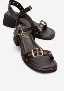 Forever & Always Shoes Rabel Leather Block Heel Sandal