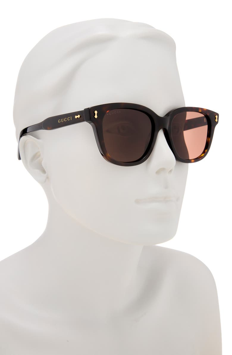 Gucci 52mm Square Sunglasses, Alternate, color, Havana Havana Brown