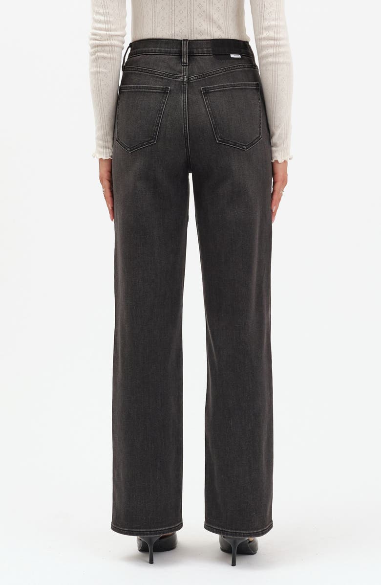 DAZE City Two-Tone High Waist Straight Leg Jeans, Alternate, color, Black Double Dip