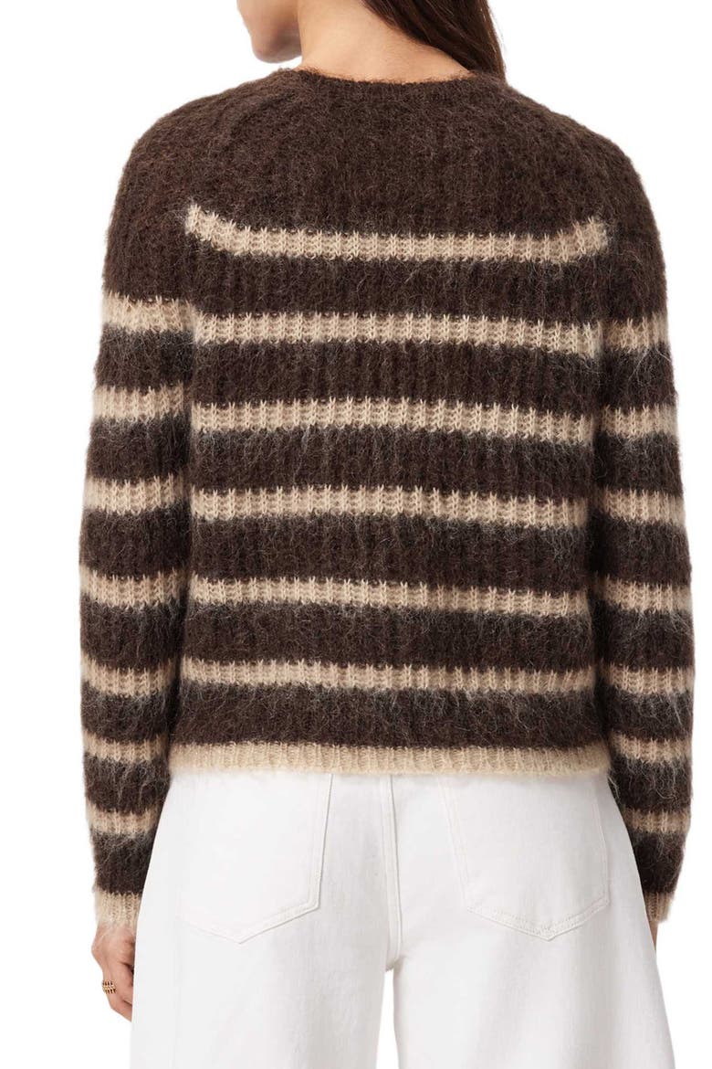 Riga Stripe Crewneck Sweater, Alternate, color, BRITTLE BROWN/ BARLEY