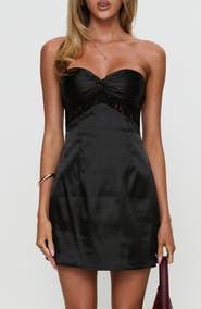Princess Polly Veritie Lace Strapless Satin Minidress