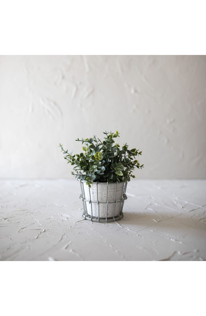 Foreside Home and Garden Mini 2-Piece Planter Gray Metal, Alternate, color, Gray