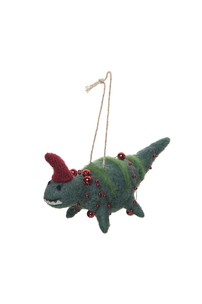 Green Dinosaur Ornament, Main, color, Green