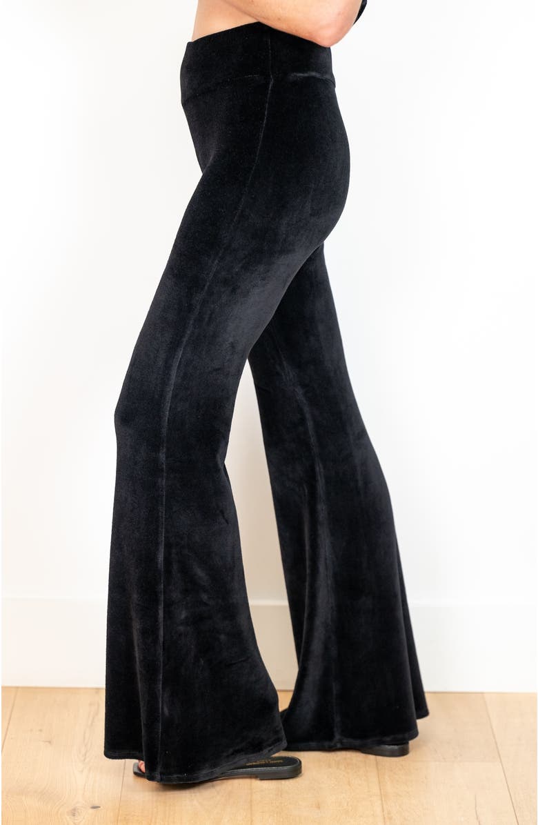 JJwinks Velour Flare High Waist Pants, Alternate, color, 