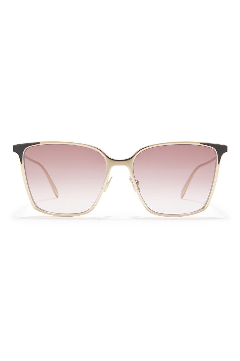 Alexander McQueen 57mm Fashion Sunglasses, Main, color, GOLD GOLD VIOLET