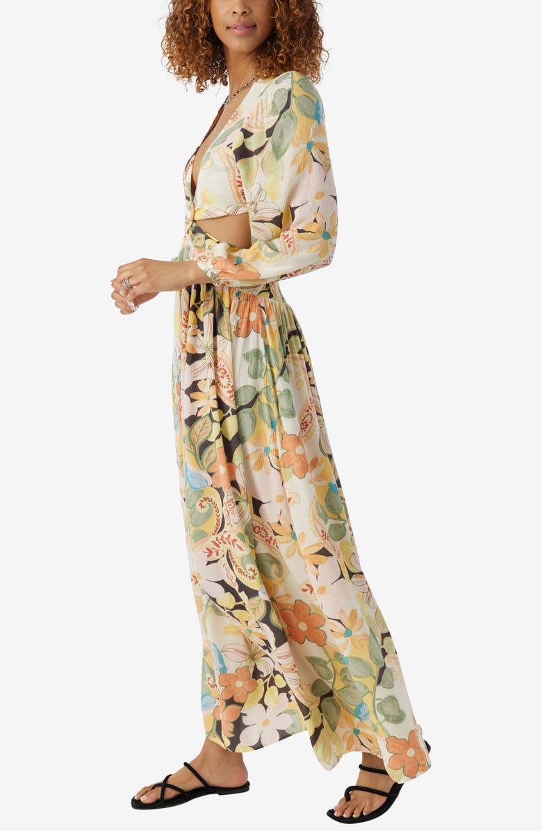 O'Neill Manali Long Sleeve Maxi Dress, Alternate, color, 