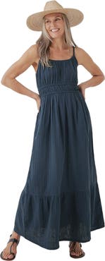 Pact Organic Cotton Coastal Double Gauze Cami Maxi Dress