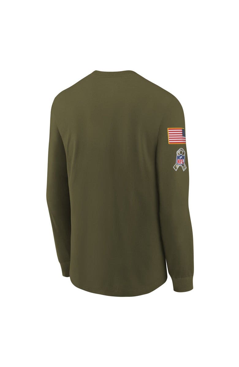 Nike Youth Nike Olive Las Vegas Raiders 2022 Salute To Service Team Logo Long Sleeve T-Shirt, Alternate, color, 