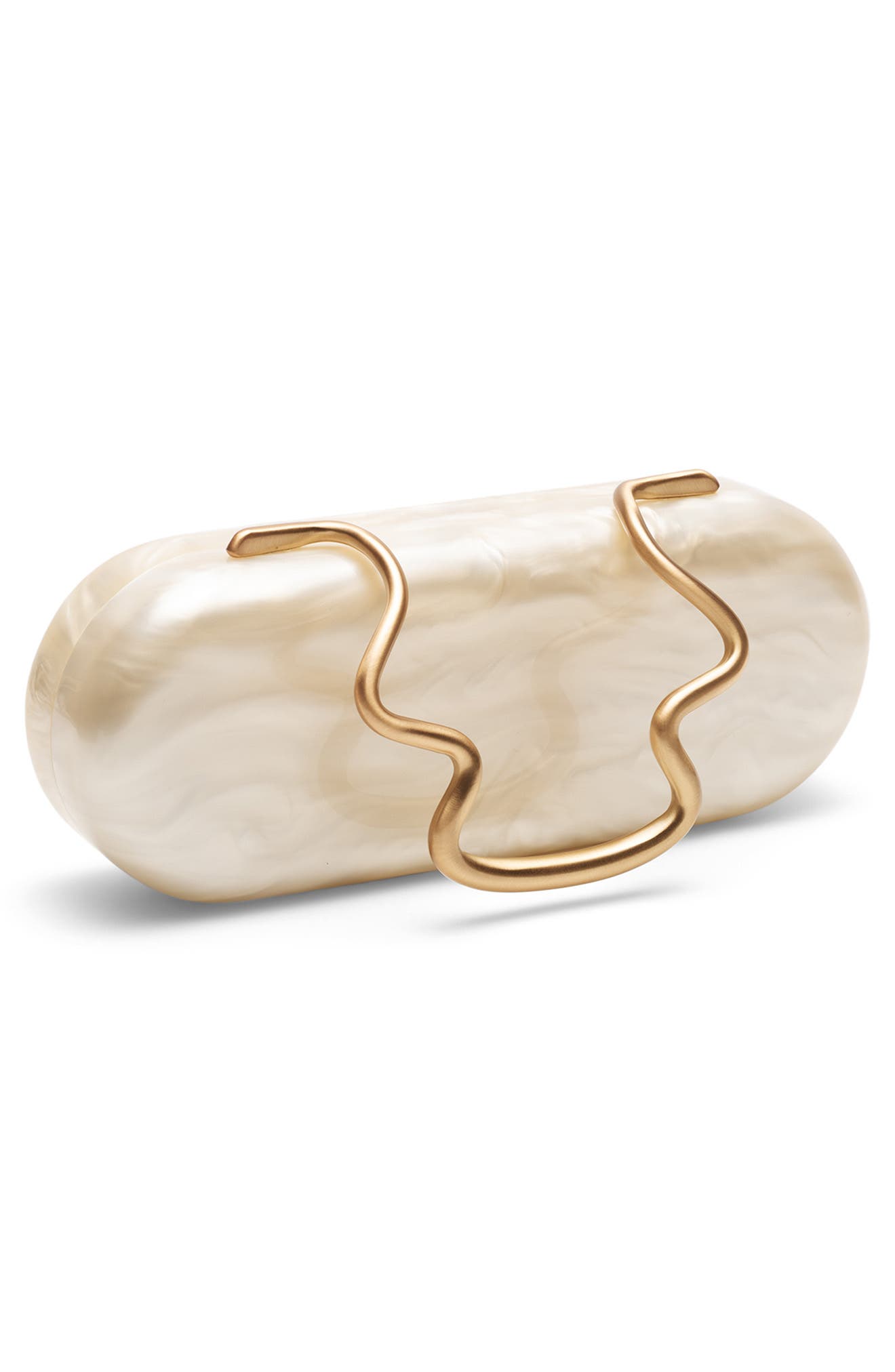 Ilaria Acrylic Clutch, Alternate, color, IVORY