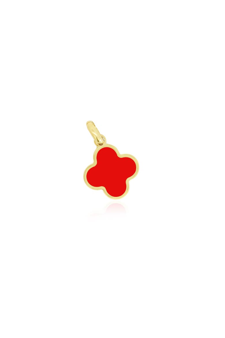 Coral Clover Charm, Main, color, Coral
