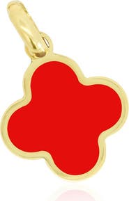 The Lovery Fine Jewelry Coral Clover Charm