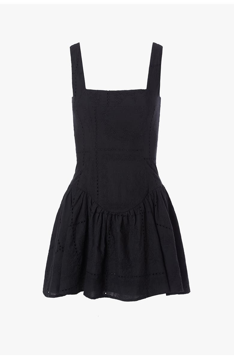 WeWoreWhat Corset Peplum Mini Dress, Alternate, color, Black Multi