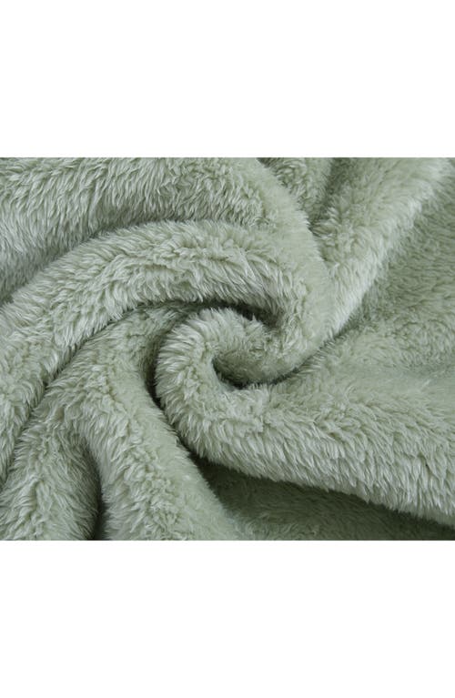 Bcbg Oversize High Pile Fleece Throw Blanket In Green