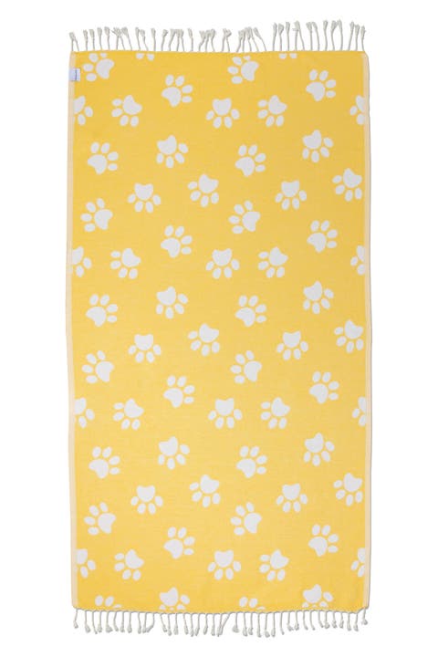 Paw Print Organic Cotton Turkish Towel