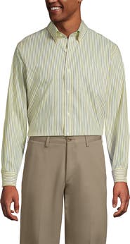 Lands' End Traditional Fit Solid No Iron Supima Pinpoint Buttondown Collar Dress Shirt