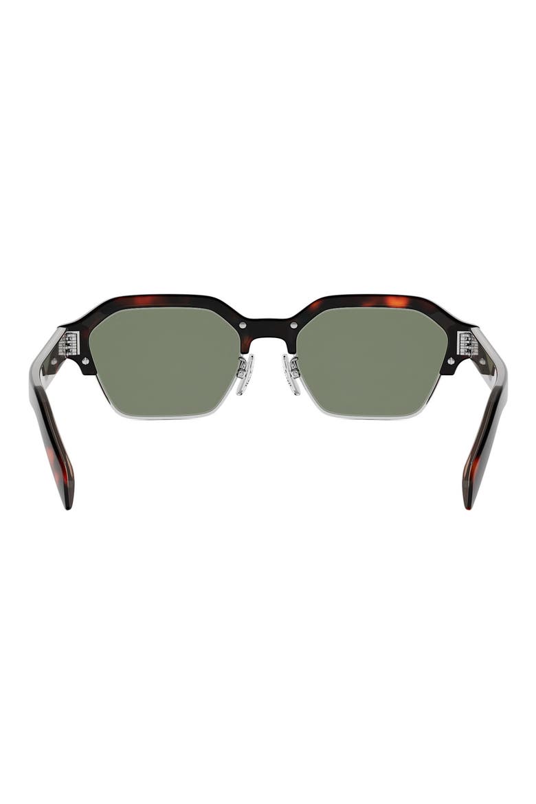 Combi 53mm Geometric Sunglasses, Alternate, color, DARK HAVANA / GREEN