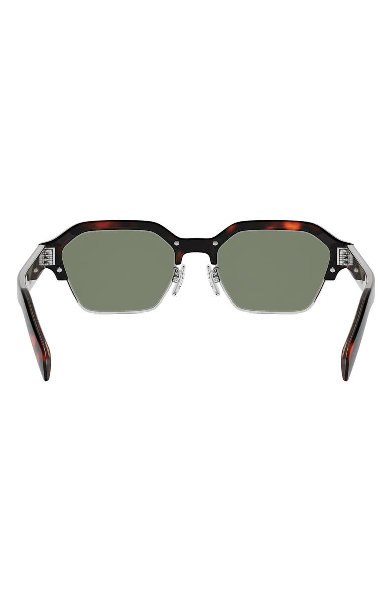 CELINE Combi 53mm Geometric Sunglasses, Alternate, color, Dark Havana / Green