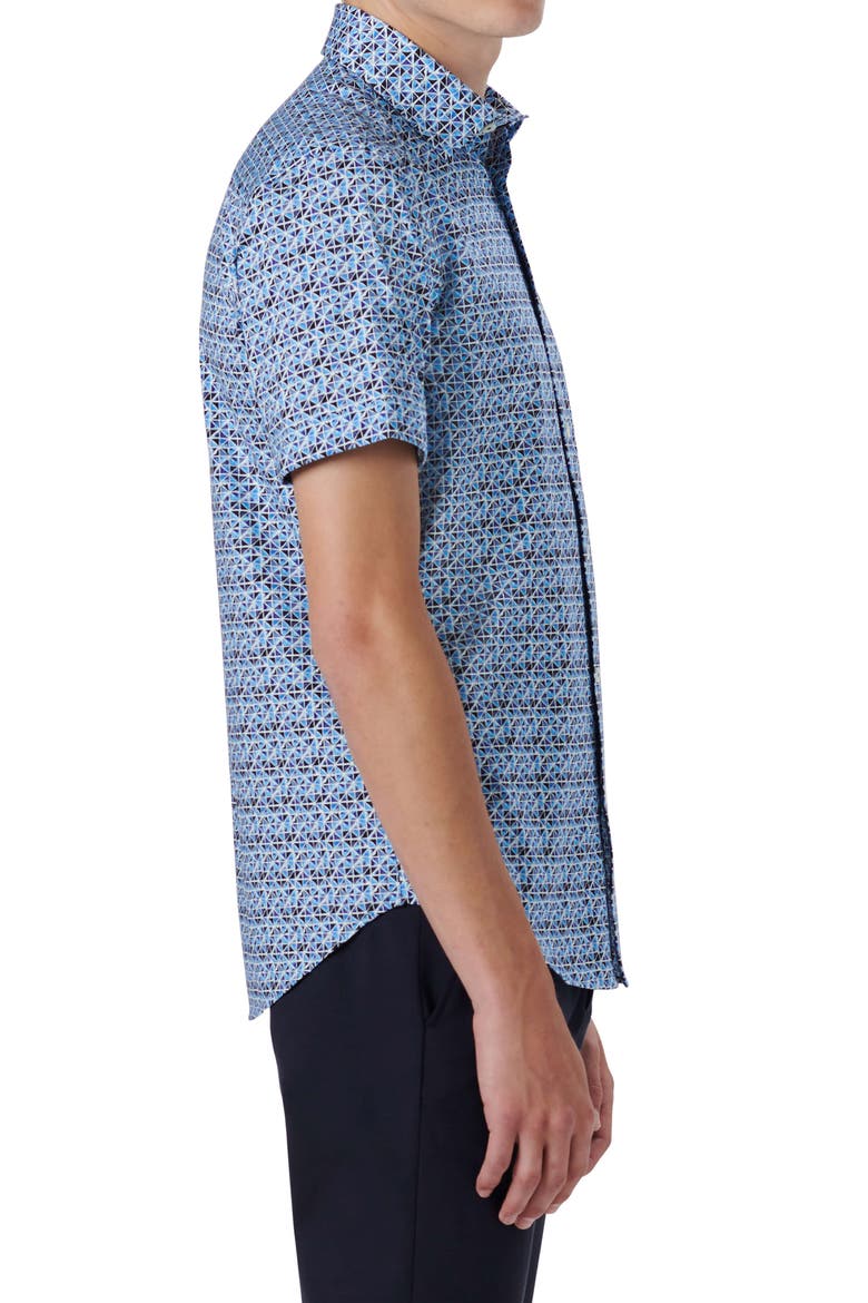 OoohCotton® Button-Up Short Sleeve Shirt, Alternate, color, CLASSIC BLUE