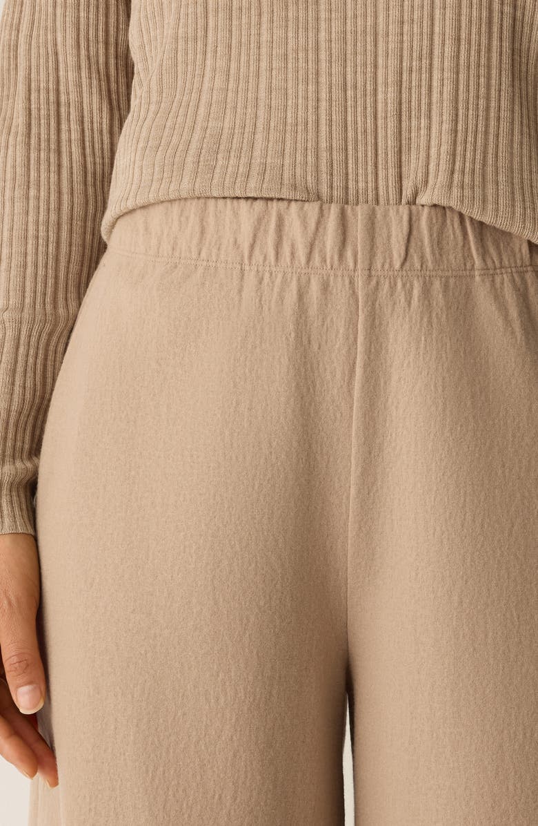 Eileen Fisher High Waist Wool Wide Leg Pants, Alternate, color, Biscuit