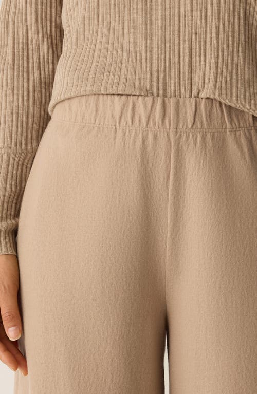 Eileen Fisher High Waist Wool Wide Leg Pants In Brown