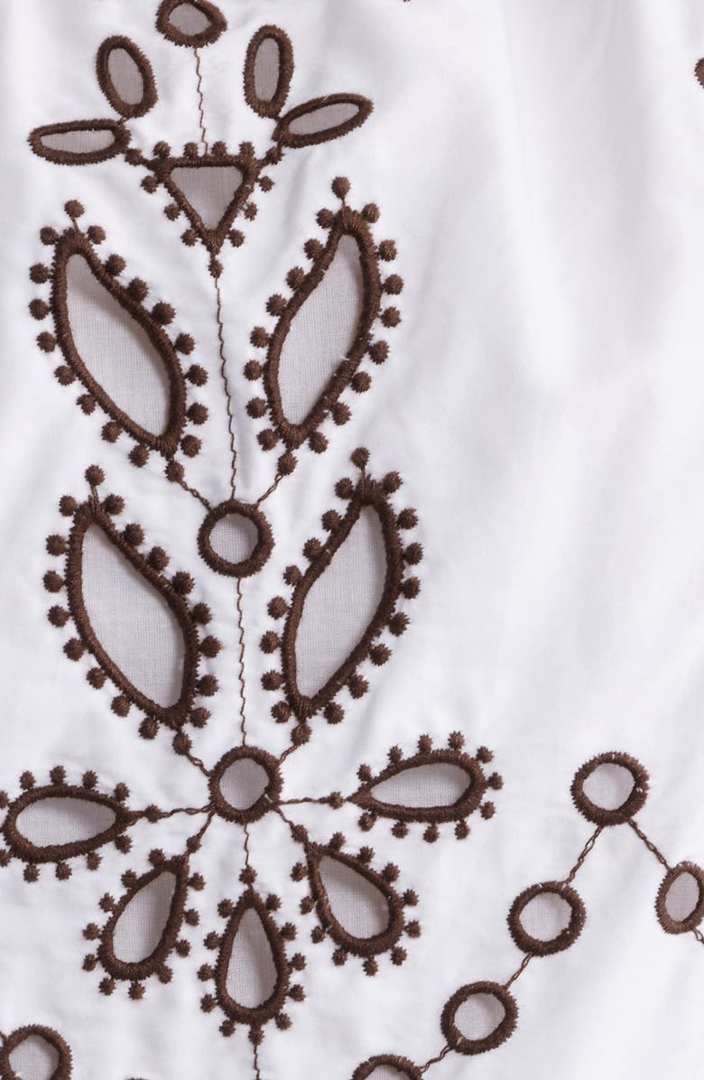 Madewell Embroidered Sleeveless Poplin Bubble Top, Alternate, color, White