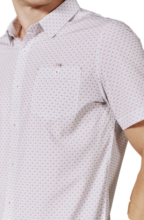 7 Diamonds Kyro Geo Print Short Sleeve Performance Button-up Shirt
