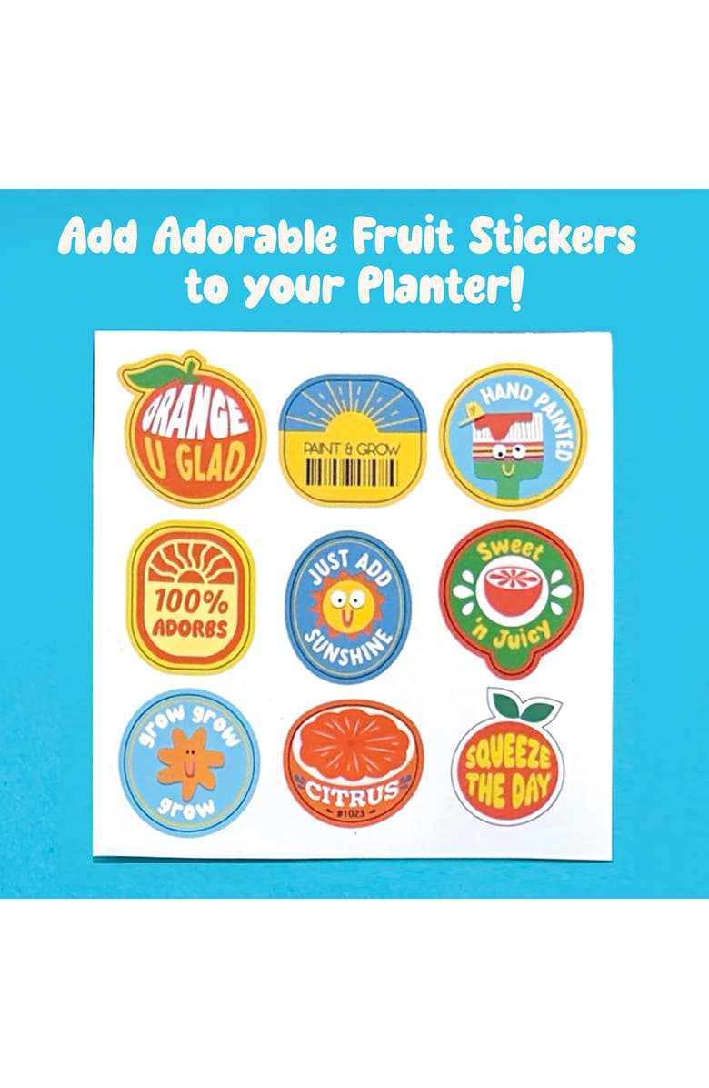 BRIGHT STRIPES Paint & Grow Orange Ceramic Planter & Seeds Set, Alternate, color, Multi