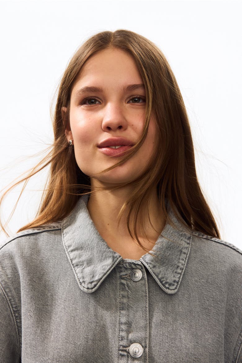 Denim Jacket, Alternate, color, Light denim gray