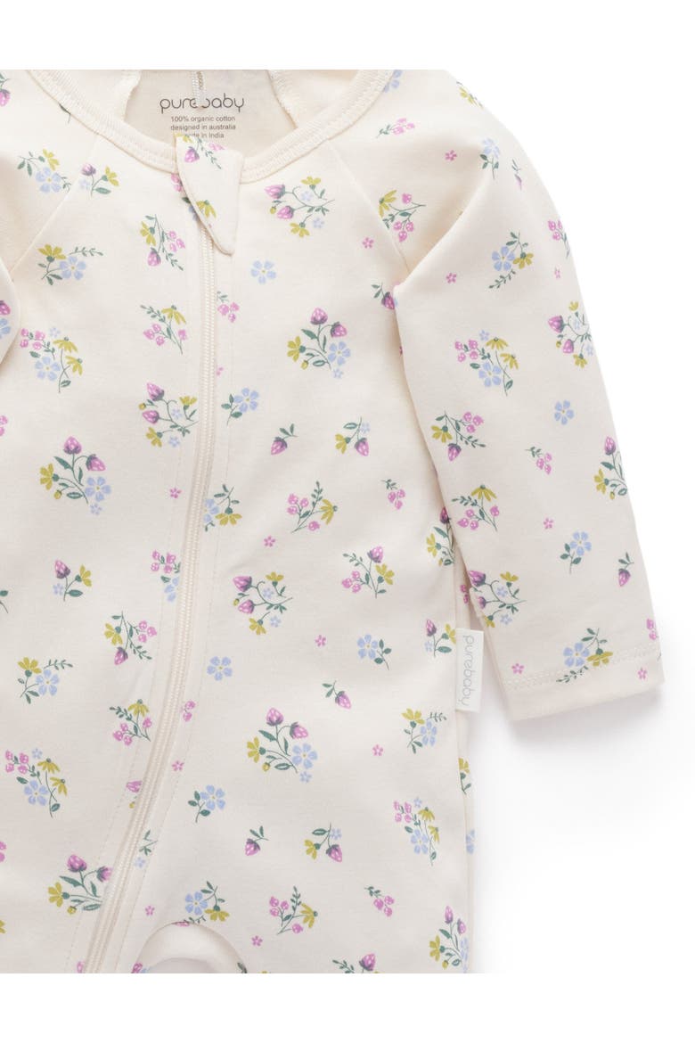 2 Pack Printed Zip Footie, Alternate, color, Cherry Blossom Print
