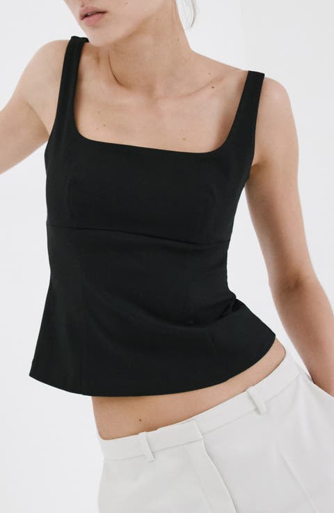 Fitted Square Neck Top