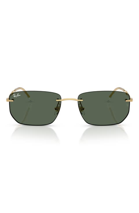 56mm Rimless Rectangular Sunglasses