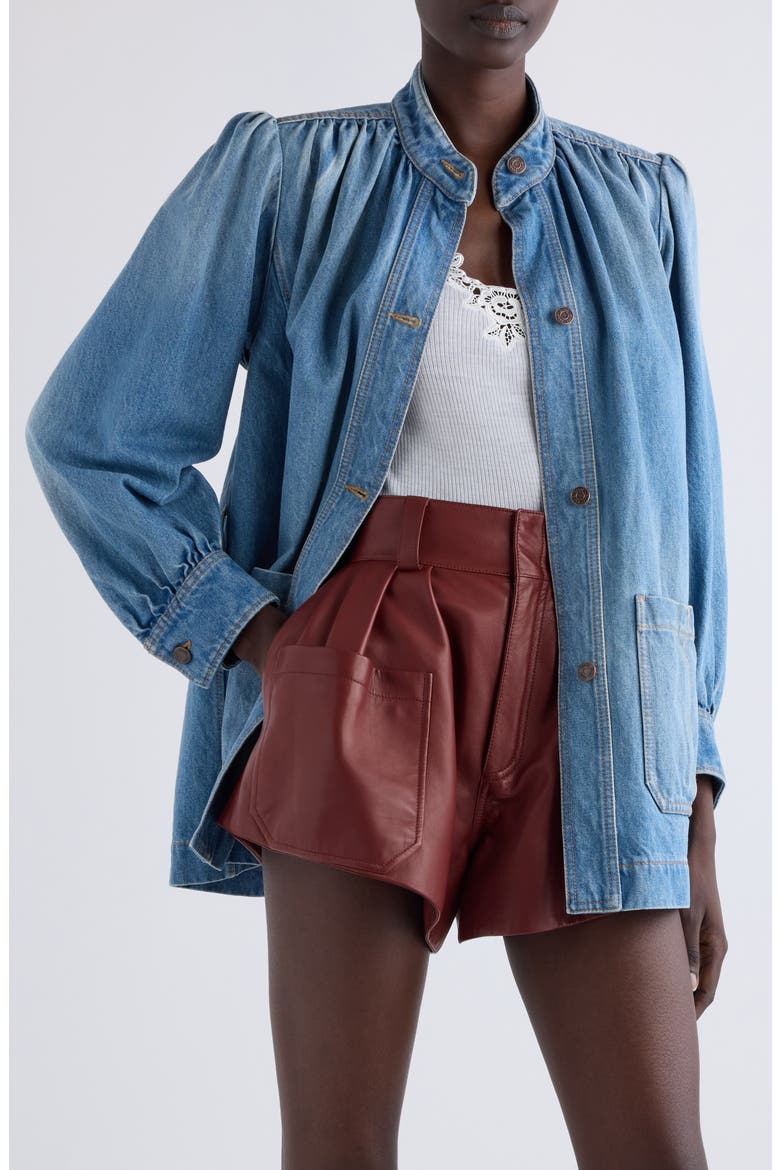 Puff Sleeve Denim Jacket (Women) | Nordstrom