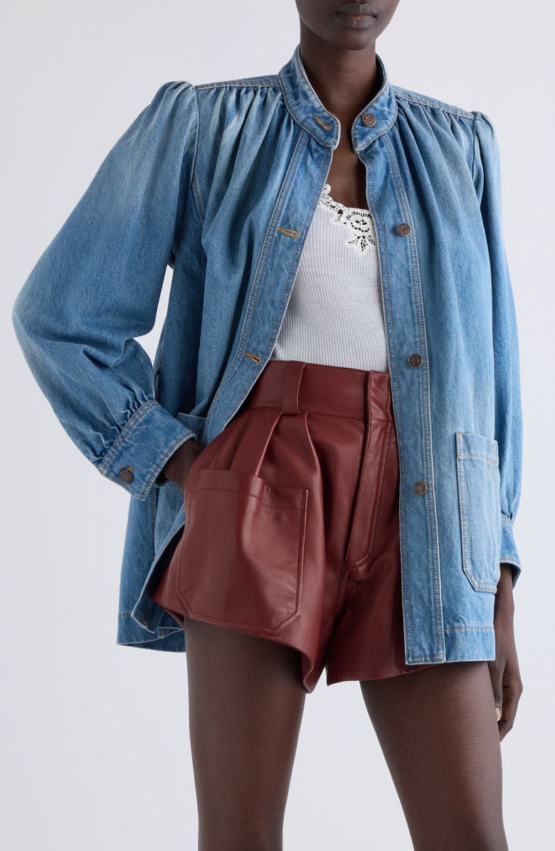 Chloé Puff Sleeve Denim Jacket, Main, color, 